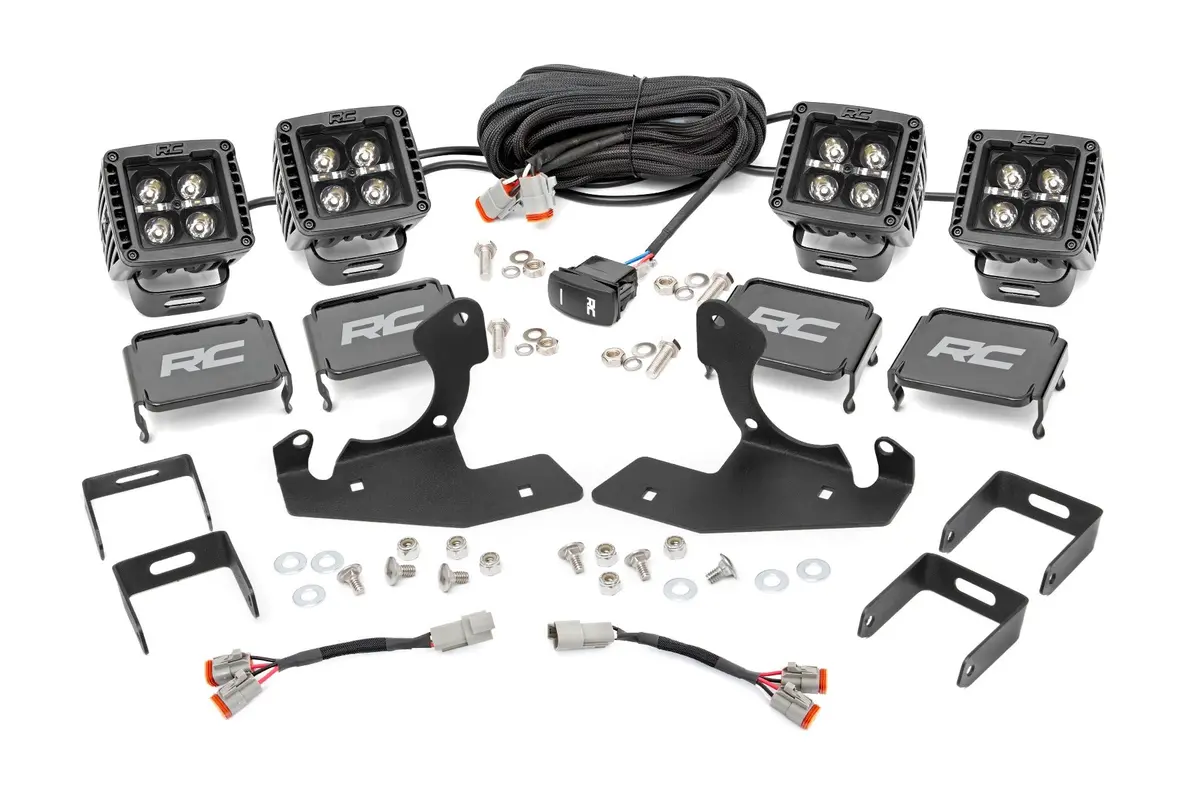 Led Light Kit - Fog Mount - 2 Inch Black Pair - White Drl - Chevy Silverado 2500 Hd/3500 Hd (11-14) 1