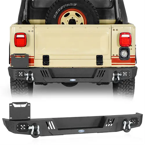 Jeep Cj Rear Bumper W/ Led Lights (76-86 Jeep Cj-5 Cj-7 Cj-8 Scrambler) - Hooke Road 1