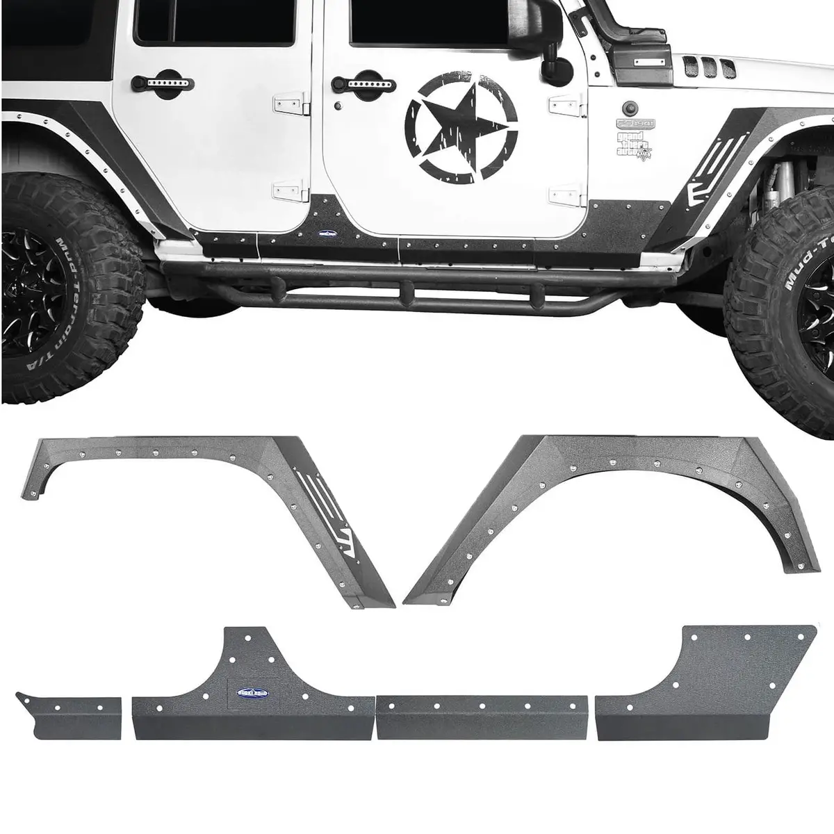 Hooke Road Armour Fender Flares & Body Armor Cladding(07-18 Jeep Wrangler Jk 4-Door) 1