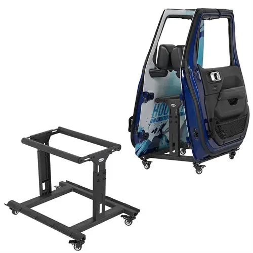 Door Storage Rack Cart For 2 Doors 97-26 Jeep Cj-8 Wrangler Yj Wrangler Tj  Wrangler Jk  Wrangler Jl Gladiator Jt & 21-26 Ford Bronco - Hooke Road 1