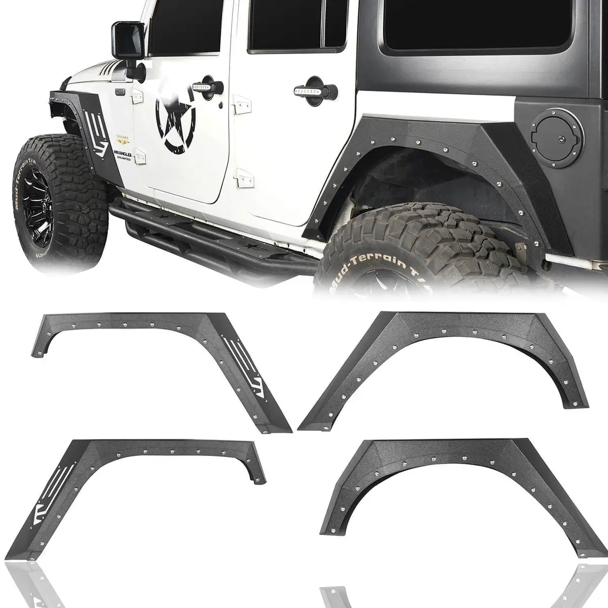 Hooke Road Armour Style Fender Flares(07-18 Jeep Wrangler Jk) 1