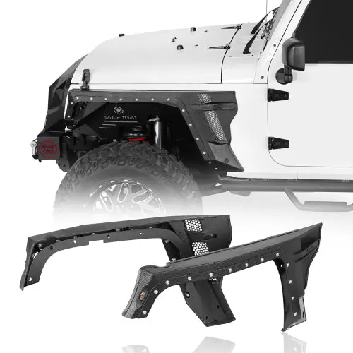 Hooke Road Front Fender Flares W/ Turn Signal Lights (07-18 Jeep Wrangler Jk) 1