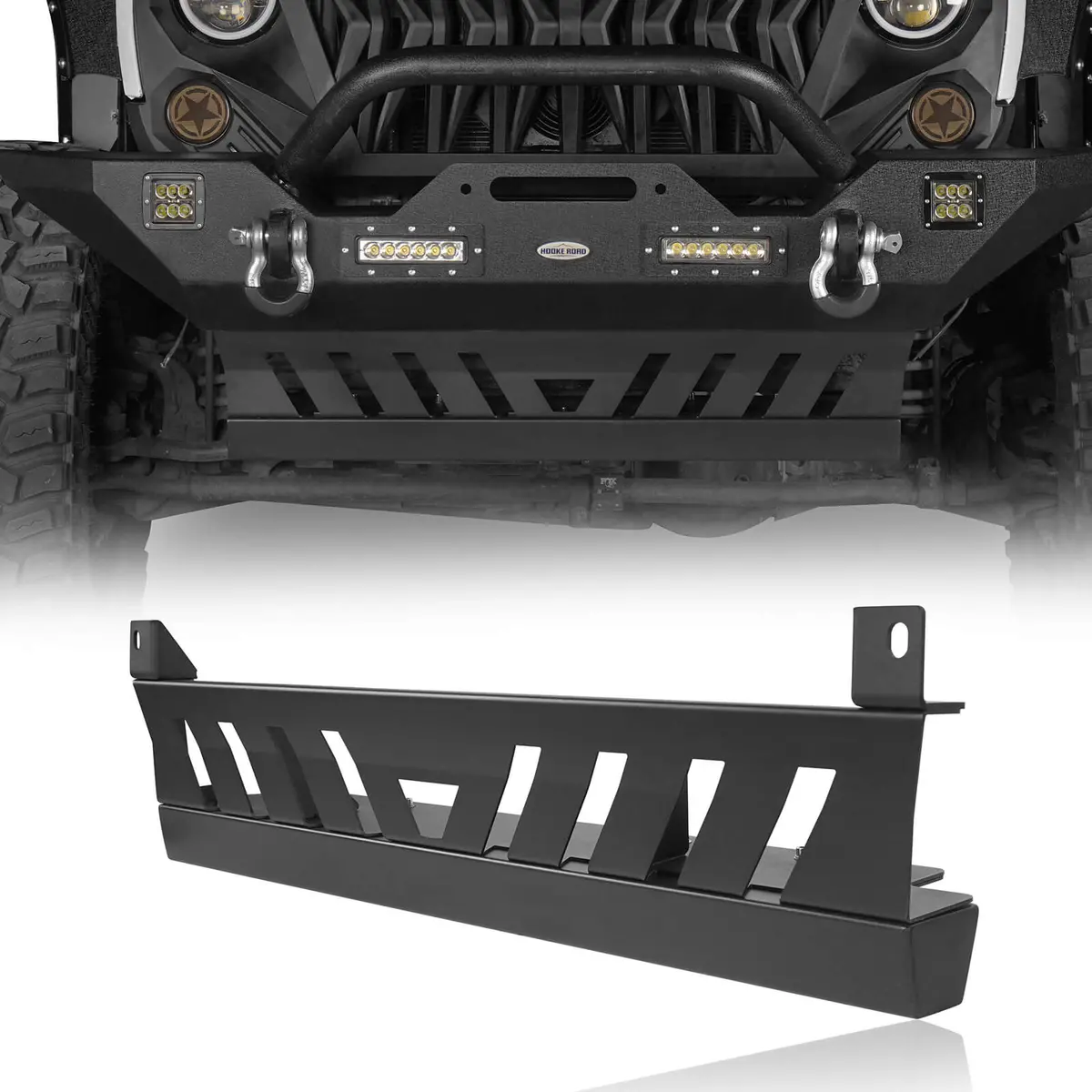 Hooke Road Front Skid Plate Frame Guard(07-18 Jeep Wrangler Jk) 1