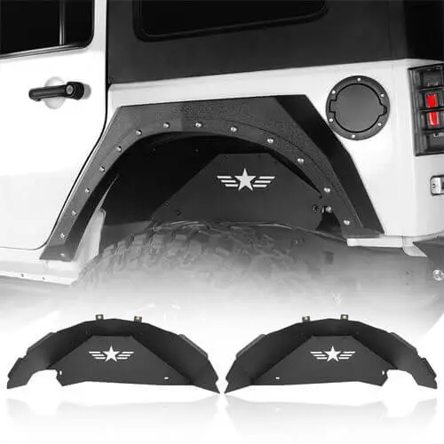 Star Rear Inner Fender Liners 4X4 Wheel Parts For 2007-2018 Jeep Wrangler Jk - Hooke Road 1