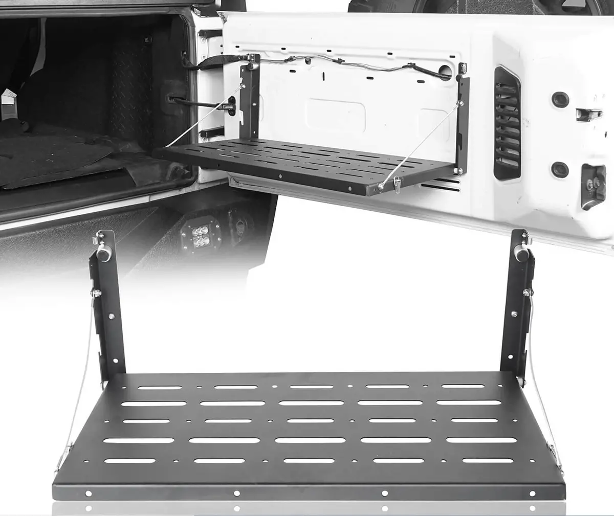 Hooke Road Tailgate Table Foldable Table Storage Cargo Shelf(07-18 Jeep Wrangler Jk) 1