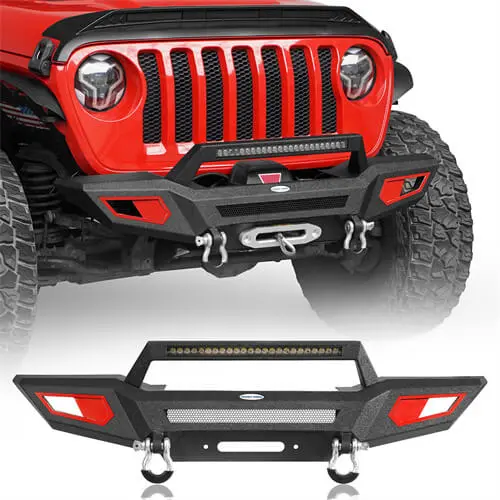 Jeep Jl & Jt Front Bumper 4X4 Jeep Parts For 18-25 Jeep Wrangler Jl & Jeep Gladiator Jt - Hooke Road 1