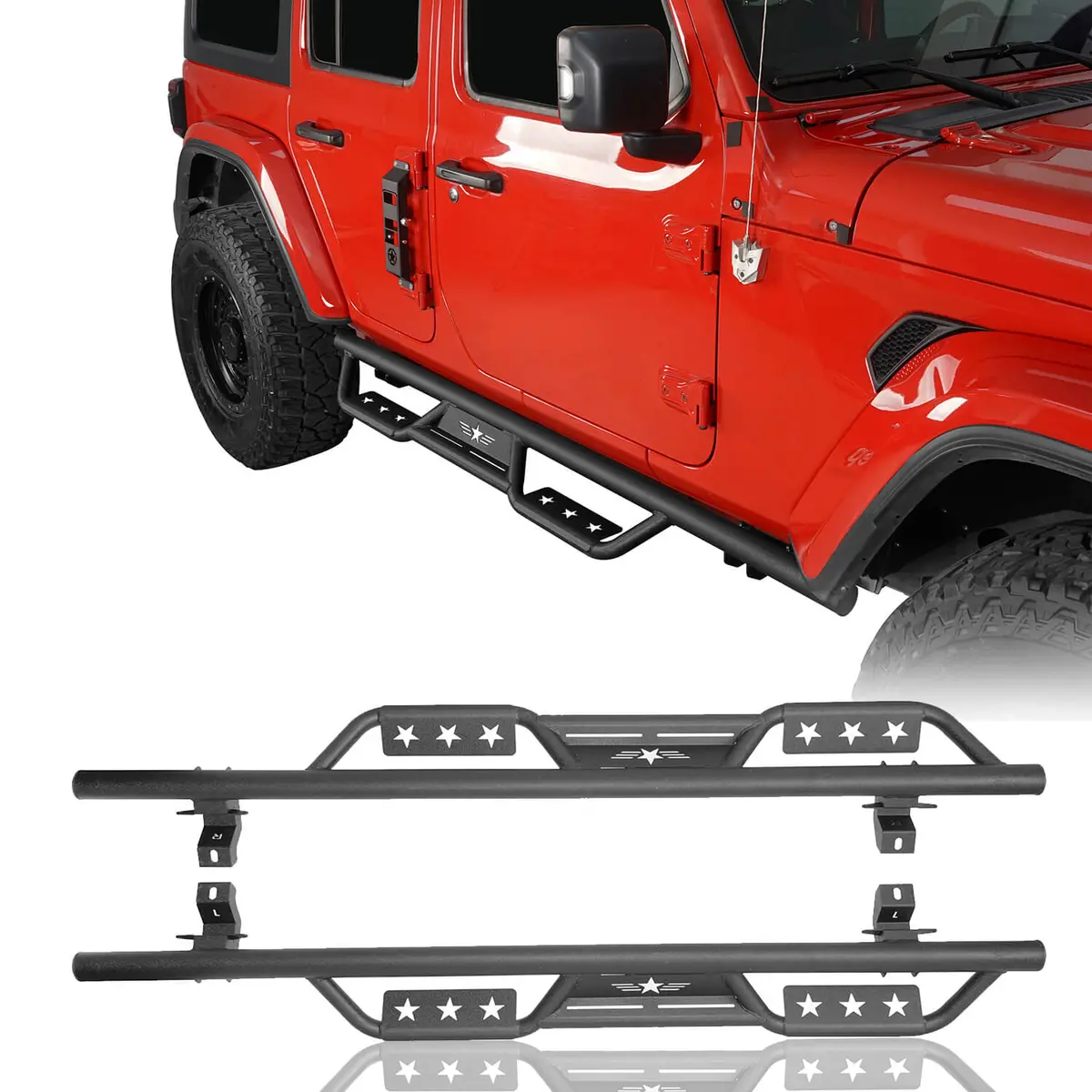 Hooke Road Side Steps Running Boards (18-26 Jeep Wrangler Jl 4-Door) 1