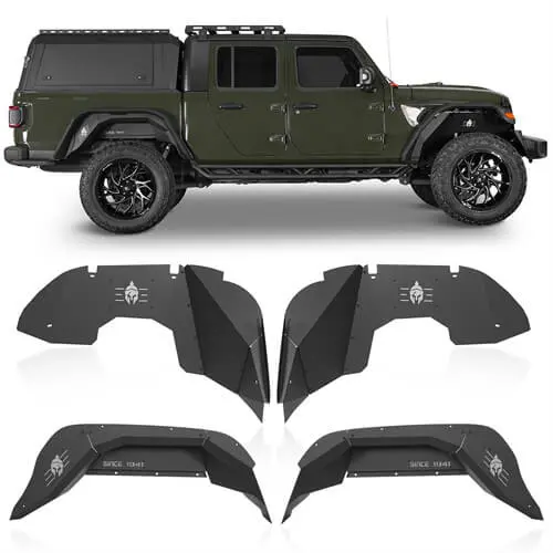 Hooke Road Front & Rear Inner Fender Liners Spartan (20-26 Jeep Gladiator Jt, Excluding Rubicon 3.6L Engine) 1