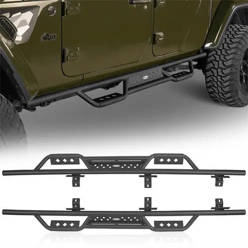Hooke Road Side Steps Nerf Bars Solid Steel(20-26 Jeep Gladiator Jt) 1