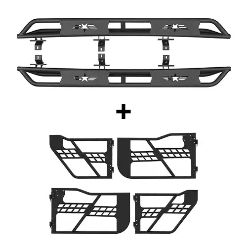 Hooke Road Side Steps & Tubular Half Doors(20-26 Jeep Gladiator Jt 4-Door) 1