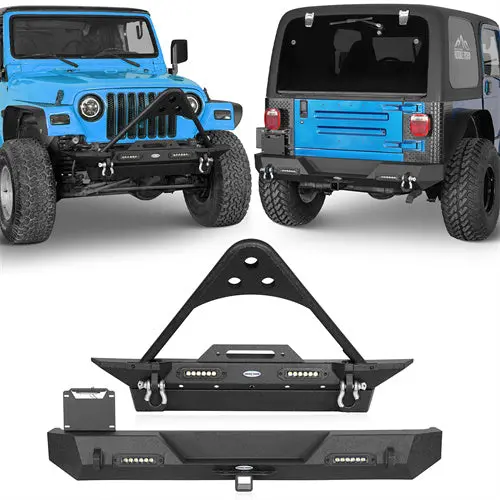 Hooke Road Stinger Stubby Front Bumper & Rear Bumper Combo(87-06 Jeep Wrangler Tj & Wrangler Yj) 1