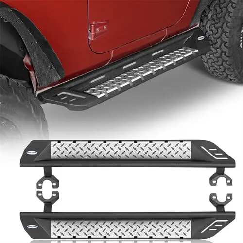 Wheel To Wheel Running Boards Side Step Bars For 2007-2018 Jeep Wrangler Jk 2-Door - Hooke Road 1