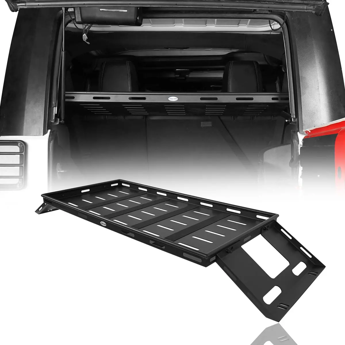 Hooke Road Steel Bed Rack Cargo Carrier(07-18 Jeep Wrangler Jk 4 Doors Hardtop) 1