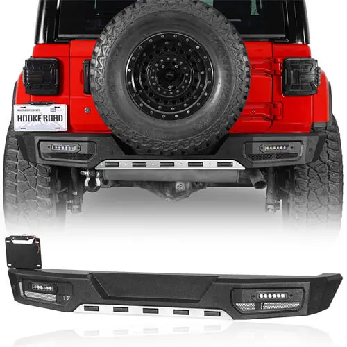 Aftermarket Climber Rear Bumper W/License Plate Light For 2018-2026 Jeep Wrangler Jl - Hooke Road 1