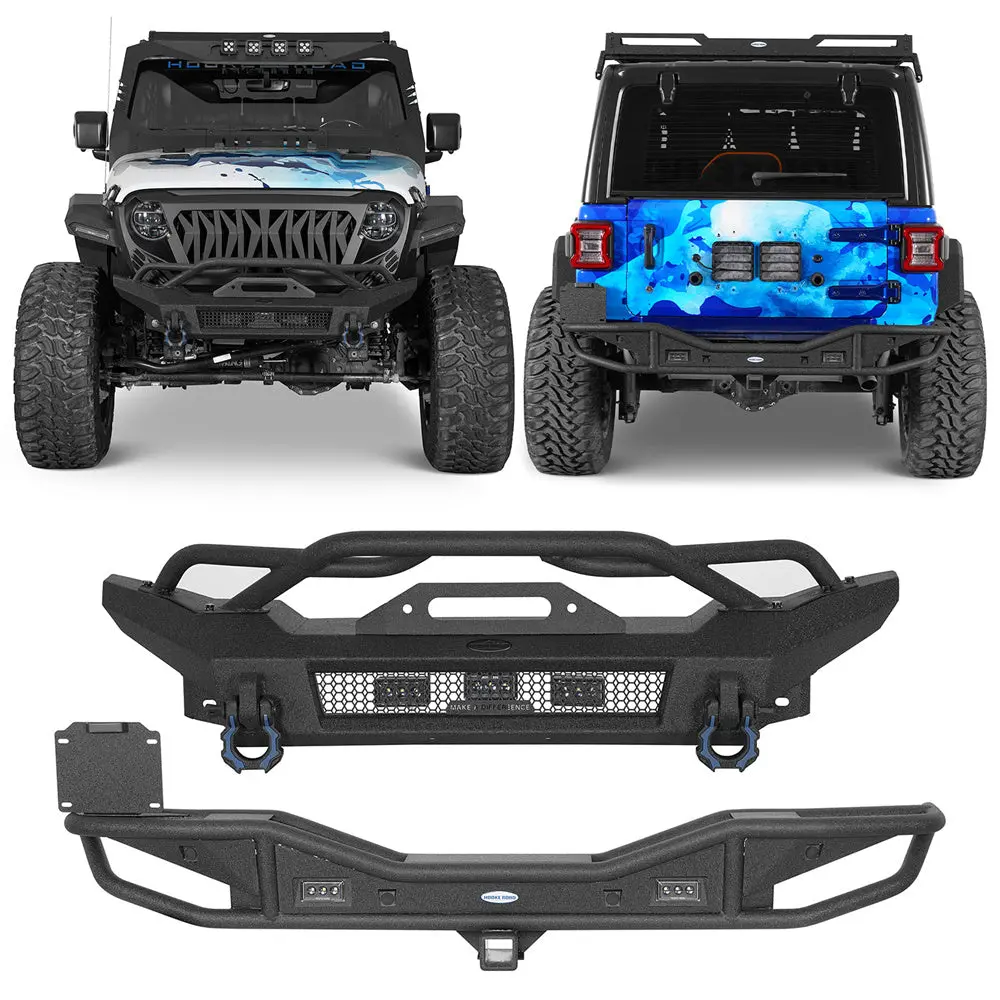 2018-2026 Jeep Jl Tube Front & Rear Bumper Combo - Hooke Road 1