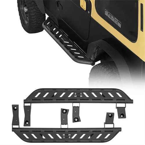Running Boards Nerf Side Step Bars (87-95 Jeep Wrangler Yj) - Hooke Road 1