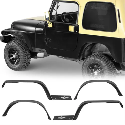 Slim Flat Front & Rear Fender Flares Kit (87-95 Jeep Wrangler Yj) - Hooke Road 1