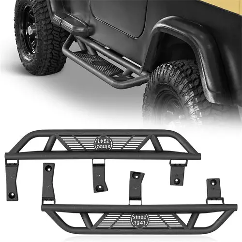 Tubular Side Step Bars (87-95 Jeep Wrangler Yj) - Hooke Road 1