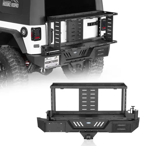 Rear Bumper W/ Double Cargo Carrier System (07-18 Jeep Wrangler Jk) - Hooke Road 1