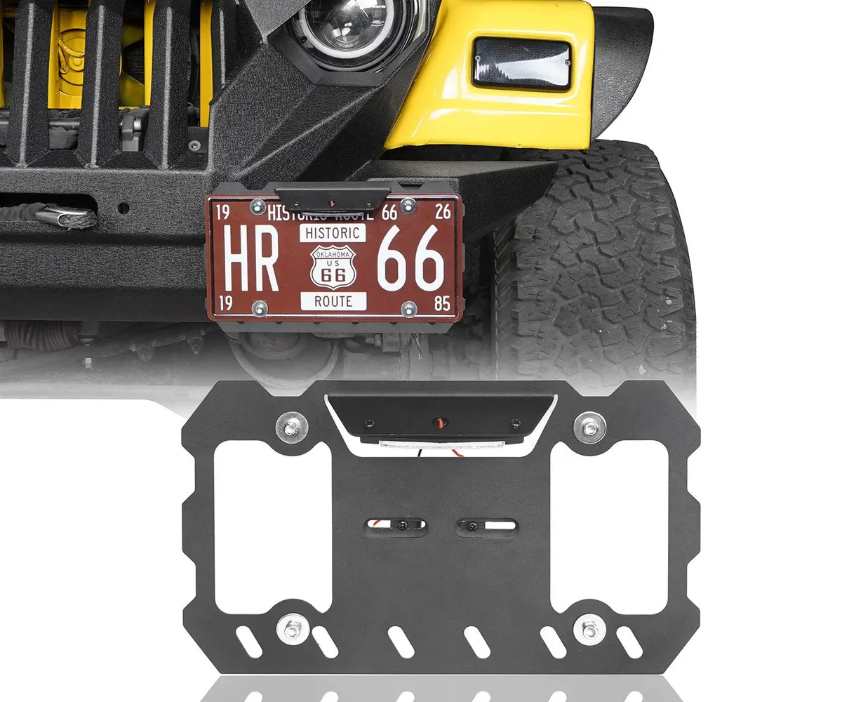 Hooke Road Shackle D Ring License Plate Mount License Plate Frame W/Light 1