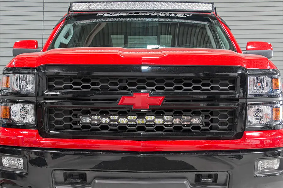 Led Light Kit - Behind Grille Mount - 30 Inch Black Dual Row - White Drl - Chevy Silverado 1500 (14-15) 1