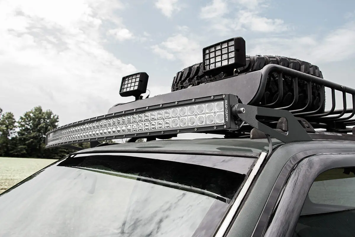 Led Light Mount - Upper Windshield - 50 Inch Curved - Jeep Grand Cherokee Zj (93-98) 1