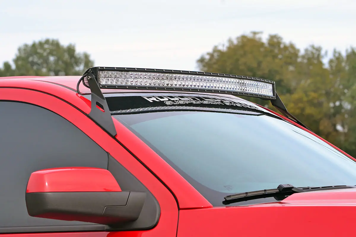 Led Light Mount - Upper Windshield - 54 Inch Curved - Chevy/Gmc 1500 (14-18 & Classic) 1