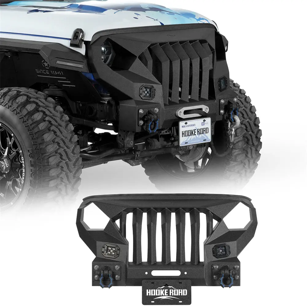 Hooke Road Front Bumper W/Mad Max Grill (18-26 Jeep Wrangler Jl) 1