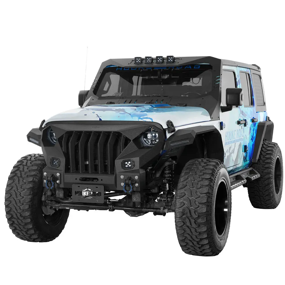 Hooke Road Front Bumper W/Mad Max Grill (18-26 Jeep Wrangler Jl) 2