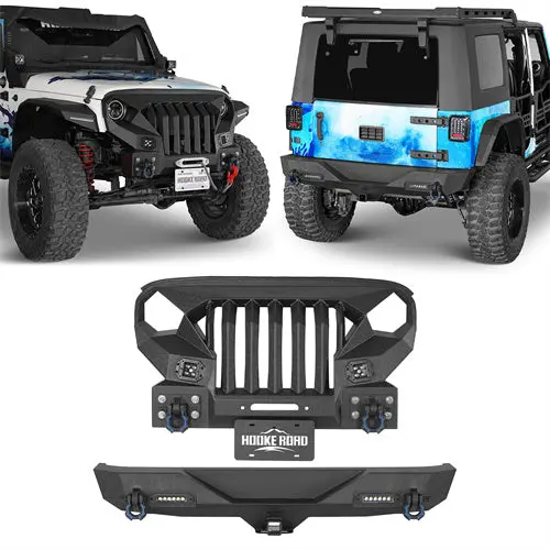 Hooke Road Mad Max Front Bumper & Rear Bumper(07-18 Jeep Wrangler Jk) 1