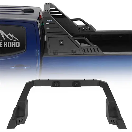 20.7" High Adjustable Truck Roll Bar W/ Led Spotlights & Storage Boxes For Mid Size Pickup Trucks - Hooke Road 1