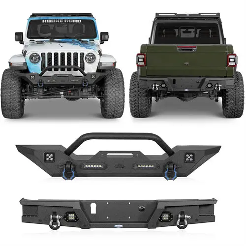Hooke Road Mid Width Front Bumper & Rear Bumper(20-26 Jeep Gladiator Jt) 1