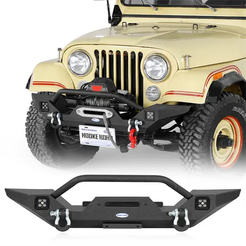 Mid Width Front Bumper W/ Winch Plate (76-86 Jeep Cj-5 Cj-7 Cj-8 Scrambler) - Hooke Road 1