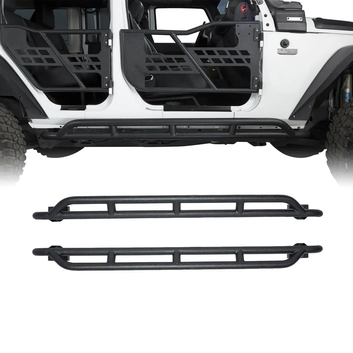 Jeep Jk Rocker Sliders For 2007-2018 Jeep Wrangler Jk Unlimited 4-Door - Hooke Road 1
