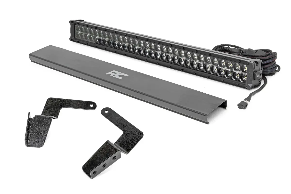 Led Light Kit - Bumper Mount - 30 Inch Black Dual Row - White Drl - Toyota Fj Cruiser (07-14) 1