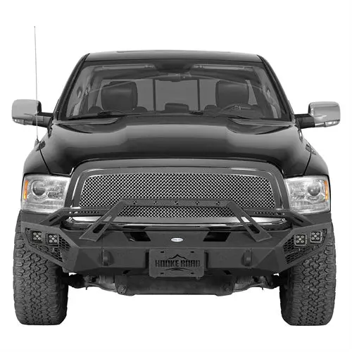 Front Bumper W/ Winch Plate & 4 × Led Lights (09-12 Ram 1500) - Hooke Road 1