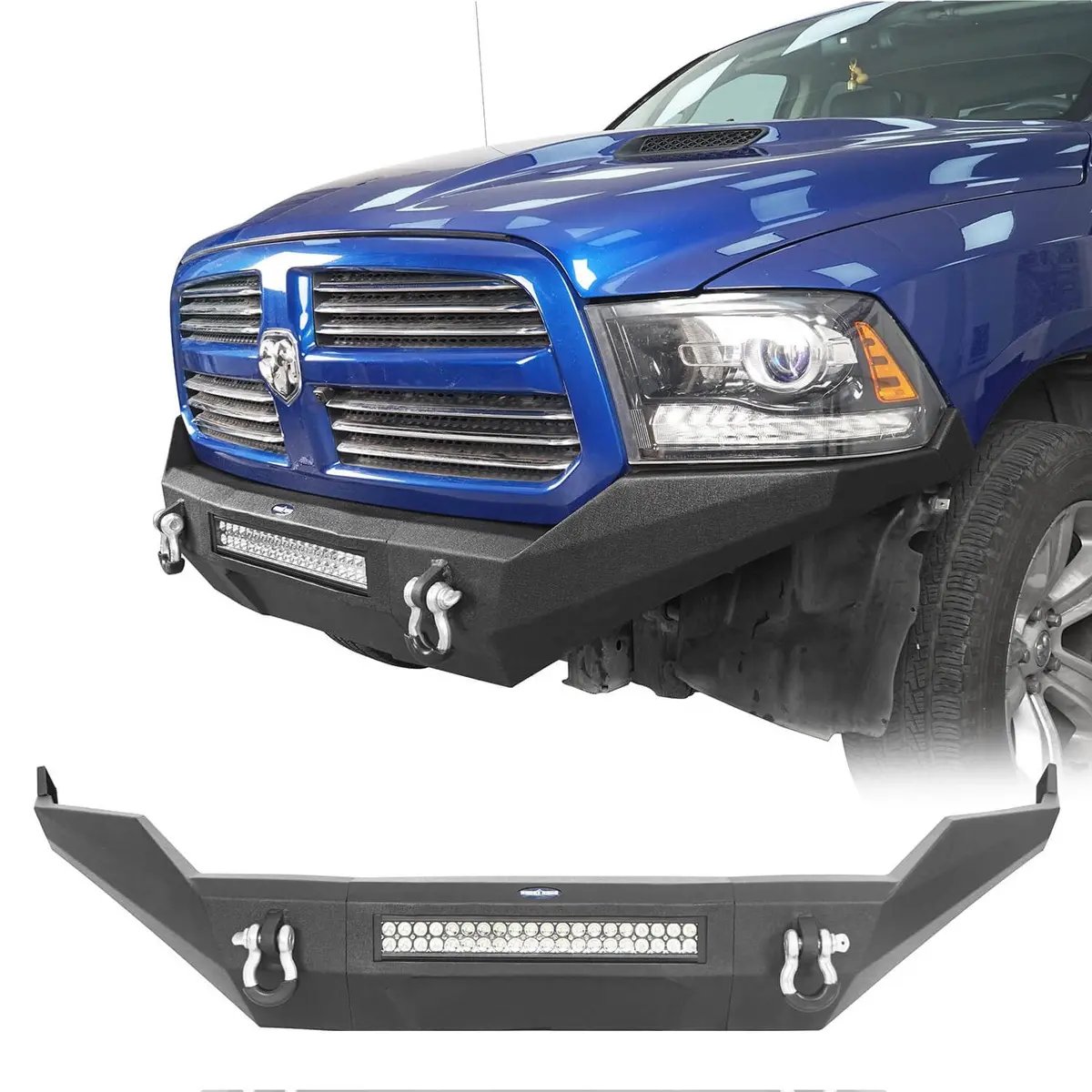 Hooke Road Discoverer Full-Width Front Bumper W/Led Light Bar (13-18 Ram 1500,Excluding Rebel) 1