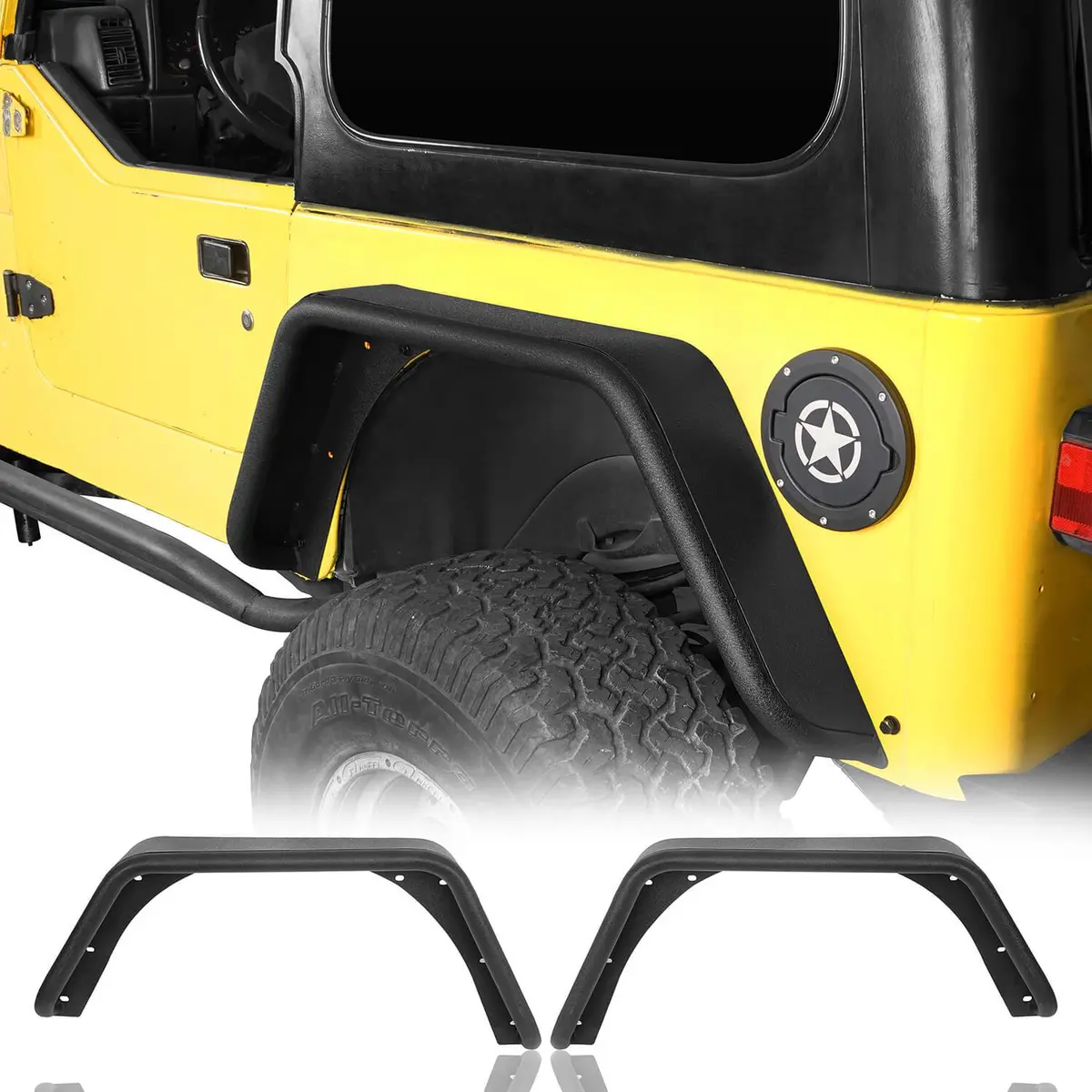 Hooke Road Rear Tube Fender Flares(97-06 Jeep Wrangler Tj) 1