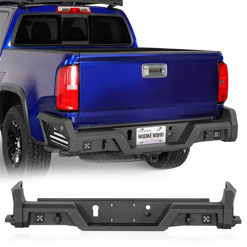 Replacement Rear Bumper W/ Bedside Slider Steps & Led Spotlights (15-22 Chevy Colorado & Gmc Canyon, Excluding Zr2 Models) - Hooke Road 1