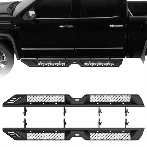 Hooke Road Running Boards For 2007-2018 Chevy Silverado/Gmc Sierra 1500 Crew Cab & 2007-2019 Chevy Silverado/Gmc Sierra 2500 Hd 3500 Hd Crew Cab 1