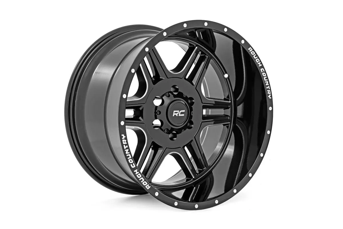 Rough Country 92 Series Wheel - Machined One-Piece - Gloss Black - 20X12 - 6X135 - -44Mm 1