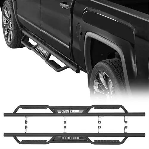 Nerf Side Steps (07-18 Chevy Silverado & Gmc Sierra 1500 Crew Cab) & (07-19 Chevy Silverado & Gmc Sierra 2500 Hd 3500 Hd Crew Cab) - Hooke Road 1