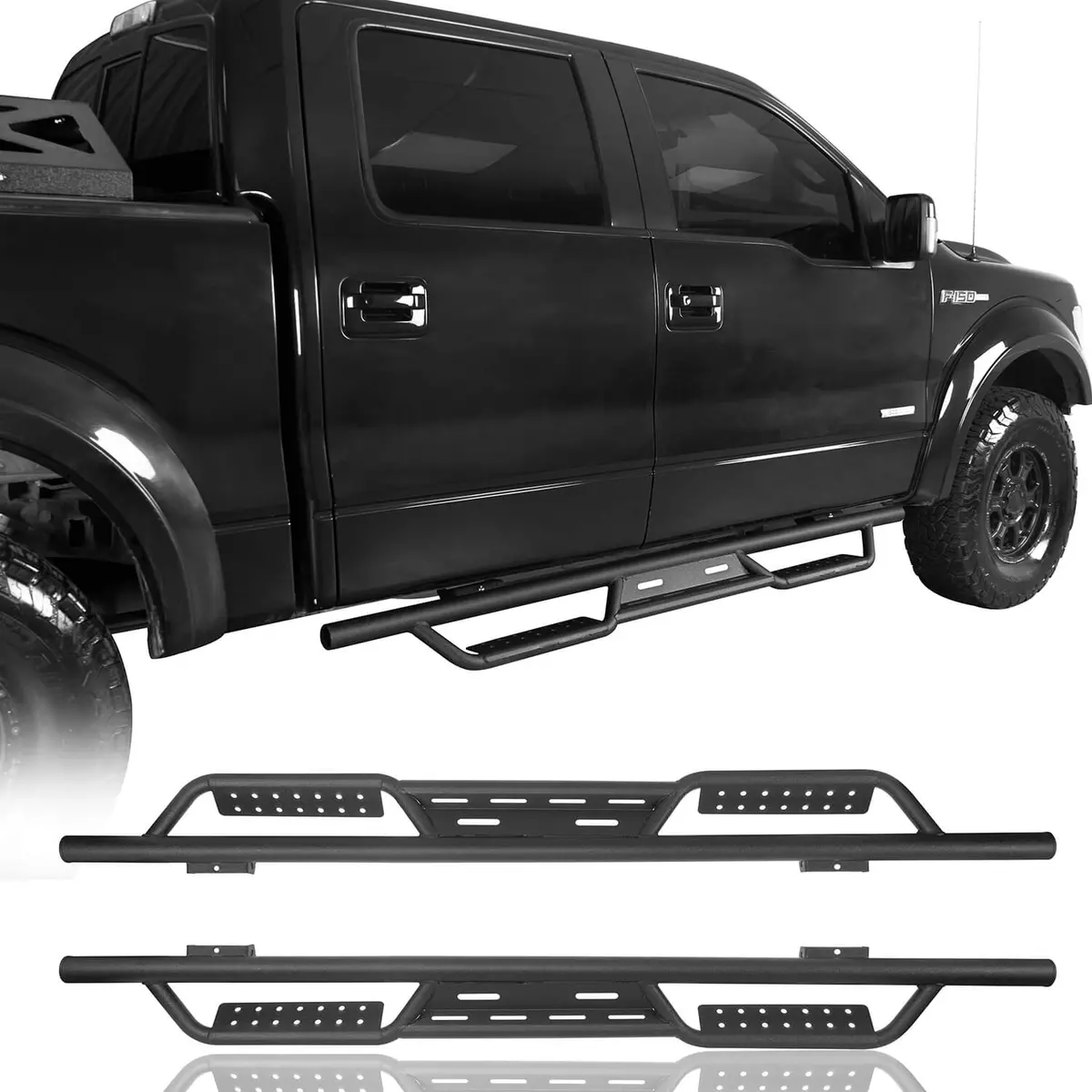 Hooke Road Running Boards Drop Side Steps Bar(09-14 Ford F-150 Supercrew) 1
