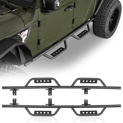 Running Boards Tubular Side Steps (2020-2026 Jeep Gladiator Jt) - Hooke Road 1