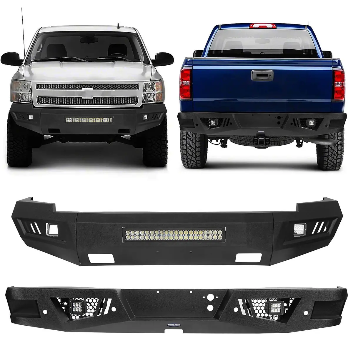 Hooke Road Hr Front Bumper & Rear Bumper(07-13 Chevy Silverado 1500) 1