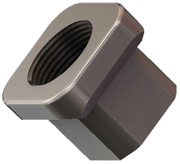 1 1/4-12 Left Hand Thread Tube Insert For 1 1/2 Inch Id Square Tubing 1