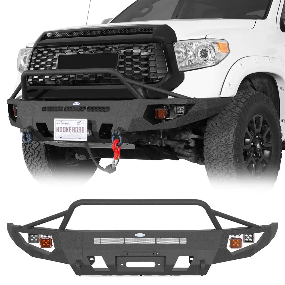 Steel Front Bumper W/ Winch Plate For 2014-2021 Toyota Tundra - Hooke Road 1