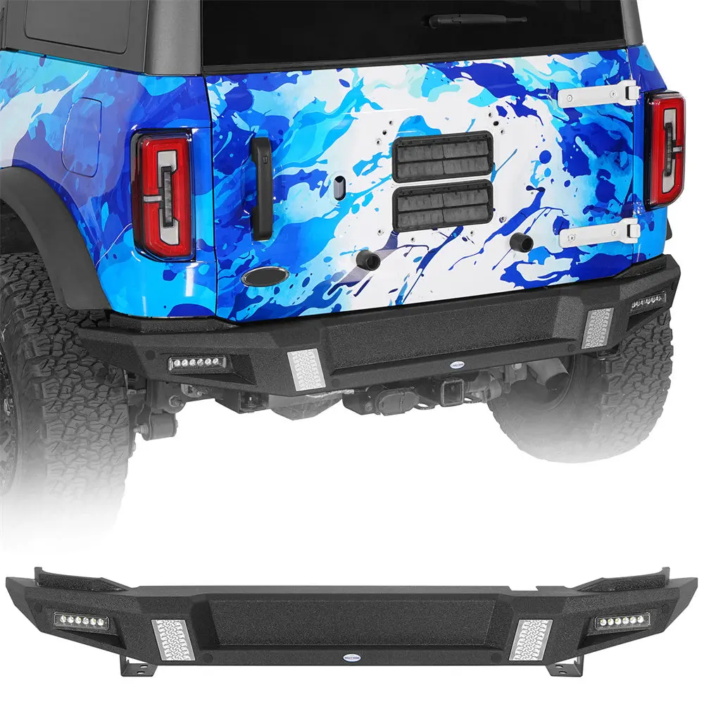 Steel Rear Bumper For 2021-2026 Ford Bronco (Excluding Bronco Sport & Raptor) - Hooke Road 1