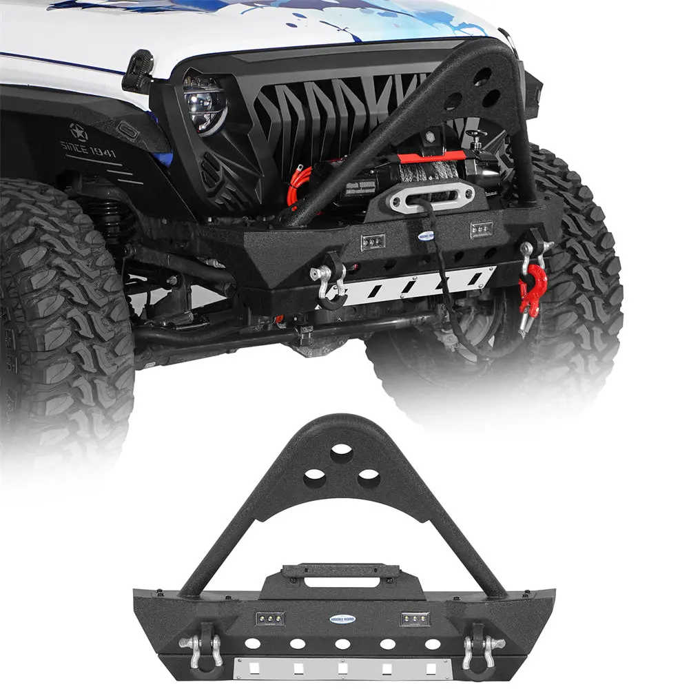 Stubby Front Bumper W/ Stinger Bar (18-26 Jeep Wrangler Jl &  20-26 Gladiator Jt) - Hooke Road 1