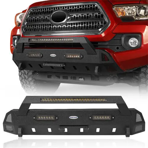 Hooke Road Hr ⅱ Stubby Front Bumper W/License Plate Bracket (16-23 Toyota Tacoma 3Rd Gen) 1